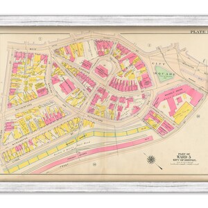 CHARLESTOWN, Massachusetts 1912 map, Plate 1 - City Square - Replica or GENUINE ORIGINAL