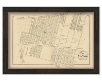 East New York City, New York 1873 Map, Replica and GENUINE ORIGINAL