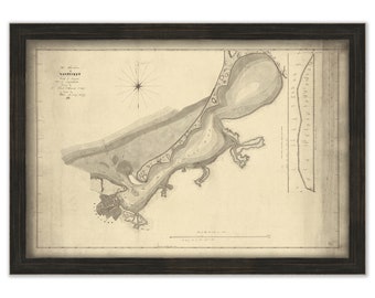 NANTUCKET HARBOR, Massachusetts  -  1828 Map