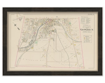 Village of GOSHEN, New York 1903 Map - Replica or Genuine Original