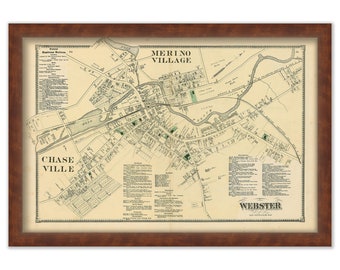 Village of WEBSTER, Massachusetts 1870 Map