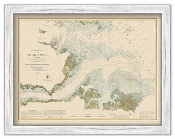 YORK RIVER, Virgina - Nautical Chart by United States Coast and Geodetic Survey 1857