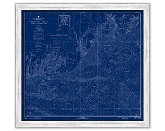 OSTERVILLE, COTUIT and FALMOUTH, Massachusetts - Nautical Chart Blueprint 1971