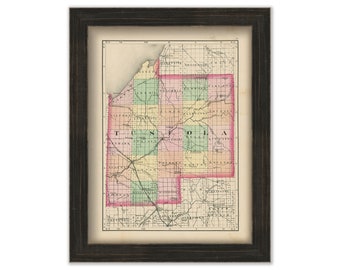 TUSCOLA COUNTY, Michigan 1873 Map - Replica or Genuine Original