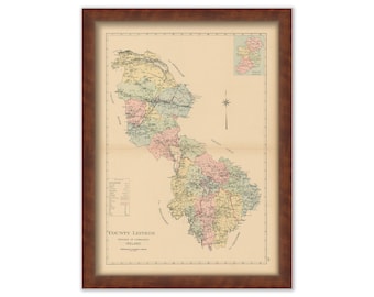 COUNTY LEITRIM, Ireland 1901 Map - Replica or GENUINE Original