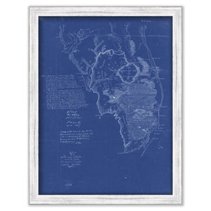 SOUTH FLORIDA  -  1841 Blueprint Map