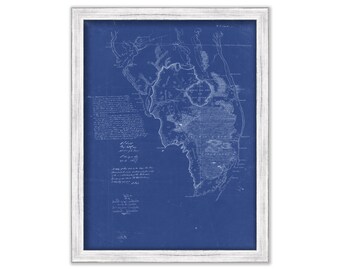 SOUTH FLORIDA  -  1841 Blueprint Map