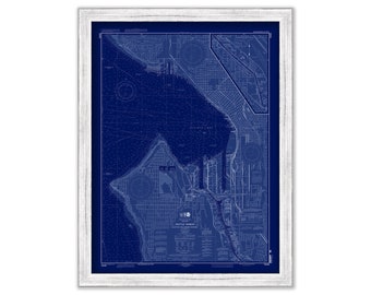 SEATTLE HARBOR, Washington  -  2012 Nautical Chart Blueprint