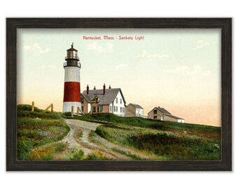 SANKATY LIGHTHOUSE, Nantucket, Massachusetts - 1920s Print