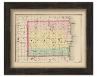 ALCONA COUNTY, Michigan 1873 Map - Replica or Genuine Original
