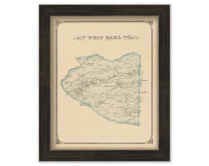 West Earl, Pennsylvania 1875 Map - Replica or GENUINE ORIGINAL