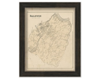 BALDWIN, Pennsylvania 1876 Map - Replica or Genuine ORIGINAL