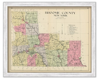 BROOME County, New York 1912 Map, Replica or GENUINE ORIGINAL