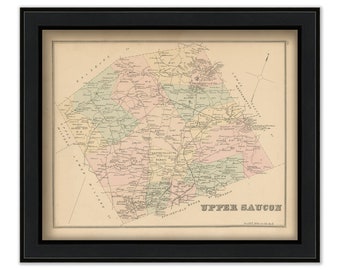 UPPER SAUCON, Pennsylvania 1876 Map - Replica or Genuine Original