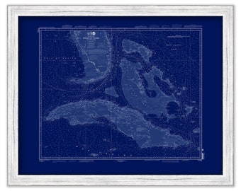 CUBA, the BAHAMAS and FLORIDA  -   2012 Nautical Chart Blueprint