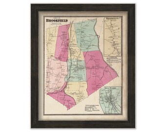 BROOKFIELD, Connecticut Map 1867