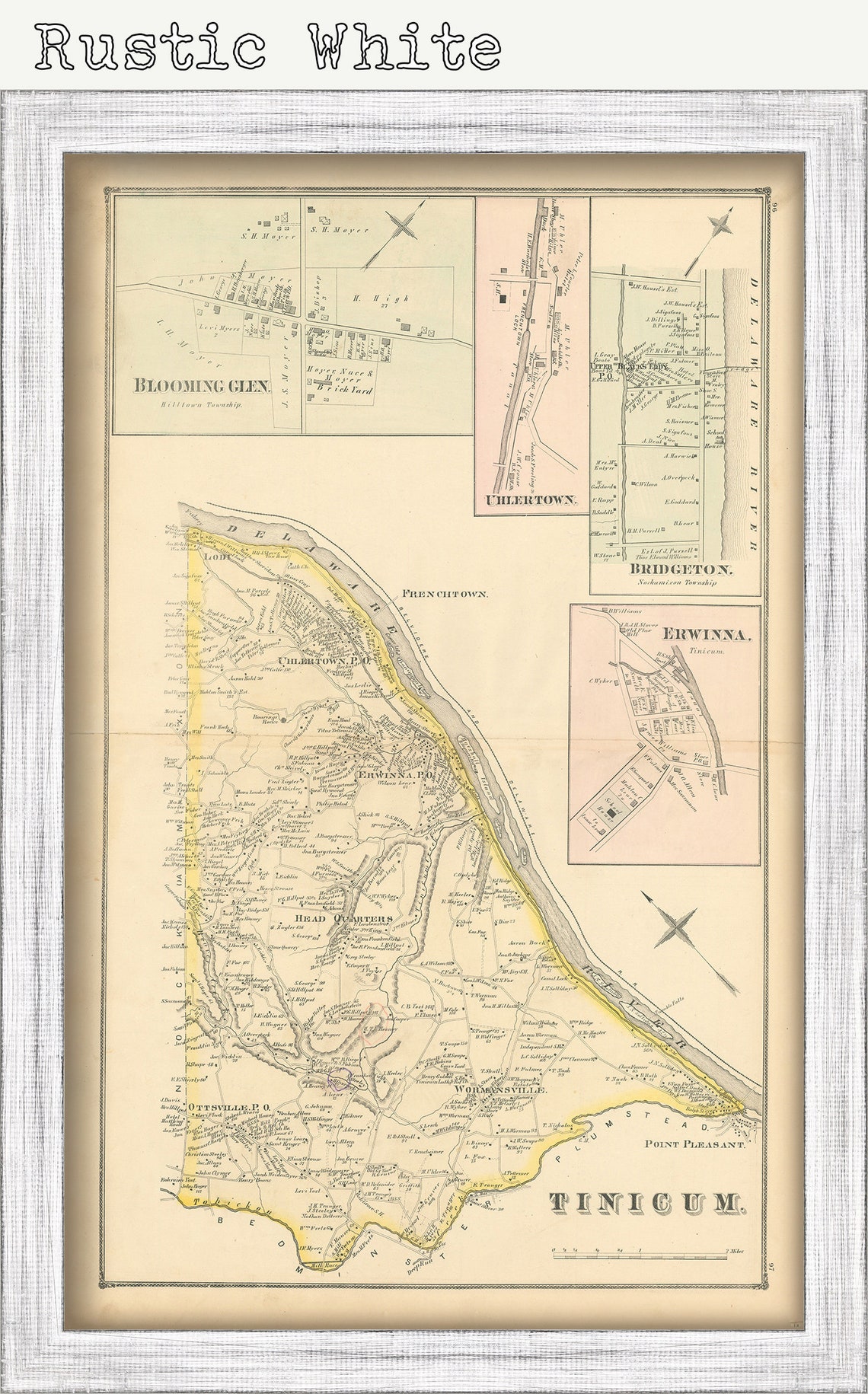 TINICUM Pennsylvania 1876 Map Etsy