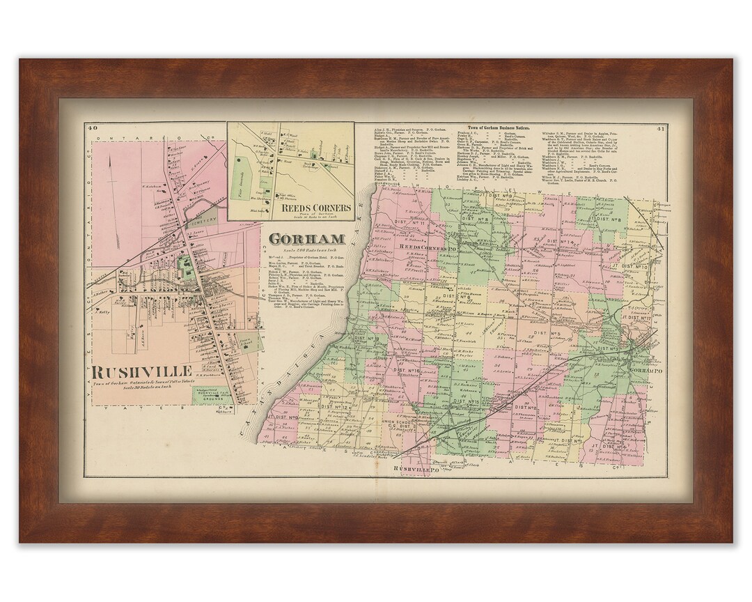 GORHAM, New York 1874 Map Etsy
