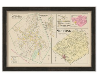Town of MINISINK and Village of UNIONVILLE, New York 1903 Map - Replica or Genuine Original
