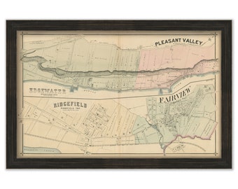 Pleasant Valley, Fairview, Ridgefield and Edgewater, New Jersey 1876 - Replica or GENUINE ORIGINAL