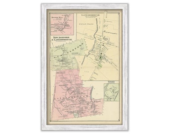 Towns of New Ashford and Lanesborough, Massachusetts 1876 Map-Colored Reproduction