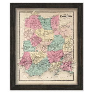 FAIRFIELD, Connecticut Map 1867