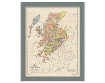 CLANS of SCOTLAND - 1899 Map