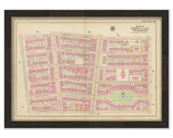 BOSTON, Massachusetts 1917 Map, Plate 28, South End, Chester Park  -  Replica or Genuine ORIGINAL