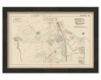 ROXBURY, Boston, Massachusetts 1882 Map - Replica or Genuine ORIGINAL