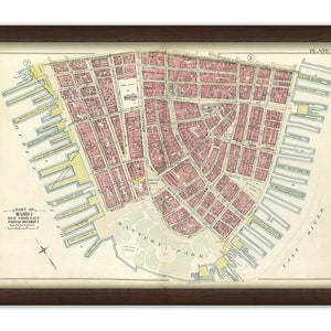 WALL SREET, Financial District, New York City 1897 Ward Map, Ward 1, Plate 1