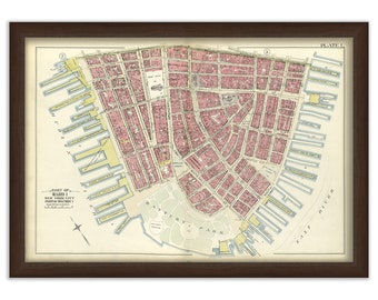 WALL SREET, Financial District, New York City 1897 Ward Map, Ward 1, Plate 1