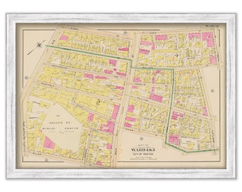 CHARLESTOWN, Boston, Massachusetts 1901 map, Plate 12 - RUTHERFORD Ave and MAIN Street