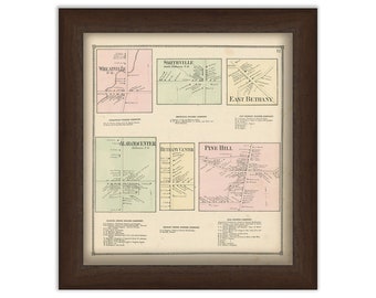 Villages of ALABAMA, Genesee County, New York 1866 Map