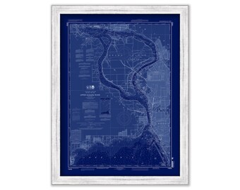 NIAGARA FALLS, New York - 2013 Nautical Chart Blueprint