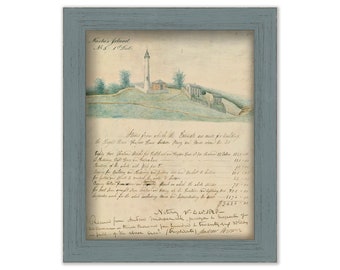 NASH ISLAND LIGHTHOUSE, Maine - Drawing and Cost to build the Lighthouse in 1838