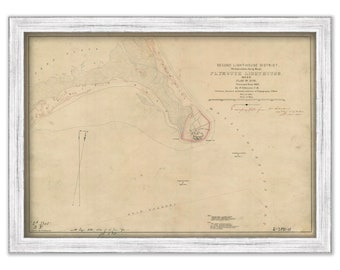 GURNET TWIN LIGHTHOUSES Site Plan, Plymouth, Massachusetts  - Site Plan for the Lighthouses as it was in 1870