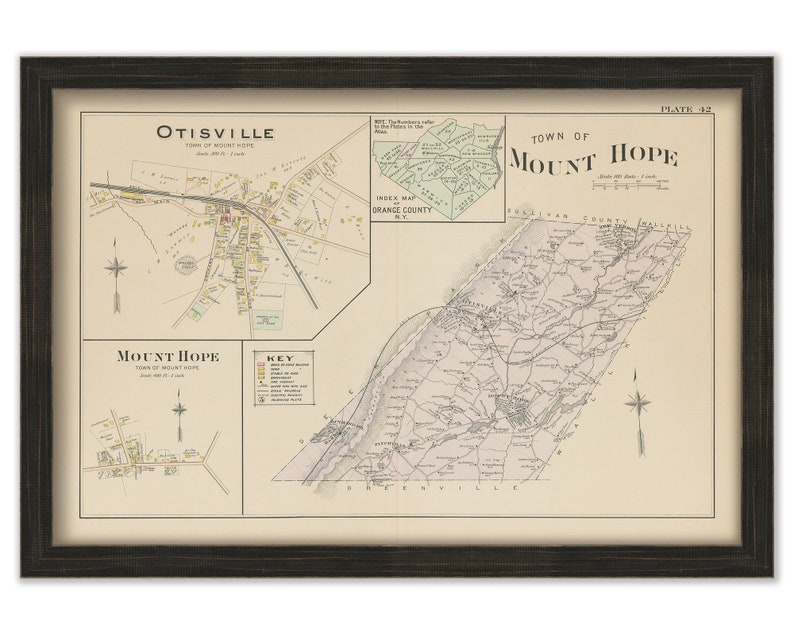 Town of MOUNT HOPE and Village of OTISVILLE New York 1903 Map Etsy
