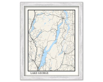 LAKE GEORGE, New York - Map Poster