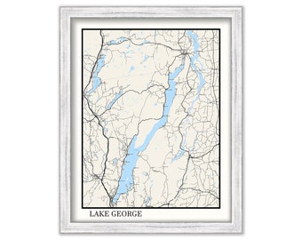 LAKE GEORGE, New York - Map Poster