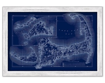 BARNSTABLE, DUKES and NANTUCKET County, Massachusetts 1871 Map by Walling and Gray - Blueprint Version