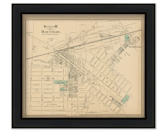 MACUNGIE, Pennsylvania 1876 Map - Replica or Genuine Original