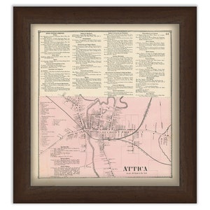 Village of ATTICA, Wyoming County, New York 1866 Map