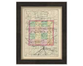 CLINTON COUNTY, Michigan 1873 Map - Replica or Genuine Original