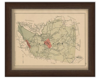 GROTON, Massachusetts 1889 Map - Replica or Genuine ORIGINAL