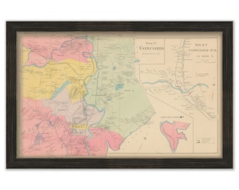 CONCORD, New Hampshire 1892 Map