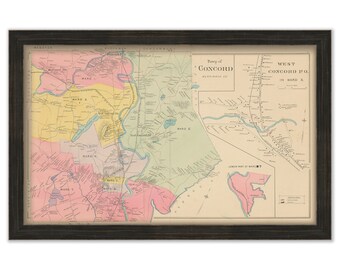 CONCORD, New Hampshire 1892 Map