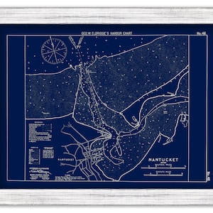 Nantucket Harbor - Blue Print - Nautical Chart by George W. Eldridge 1901