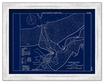 Nantucket Harbor - Blue Print - Nautical Chart by George W. Eldridge 1901