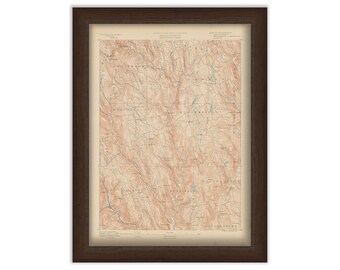 Chesterfield, Cummington, Westhampton and Chester, Massachusetts 1890 - Topographic Map - Replica and Genuine Original