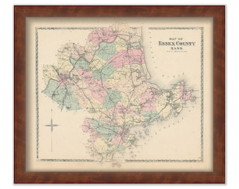ESSEX COUNTY, Massachusetts 1872 Map